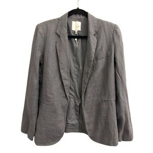 NWOT Joie women's Mehira Linen Blazer sz 4 Notch-Collar Gray Minimalist, Capsule